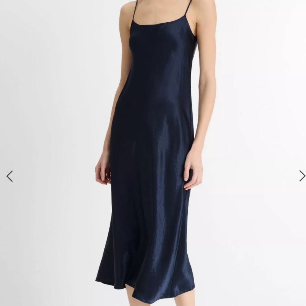 Vince Navy Satin Slip Camisole in Size S